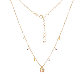 Gargantilha Joaninha Colorida ouro 18k